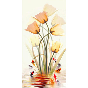 Fischblumen - voller runder Diamant - 45x85cm