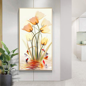 Fischblumen - voller runder Diamant - 45x85cm