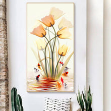 Lade das Bild in den Galerie-Viewer, Fischblumen - voller runder Diamant - 45x85cm
