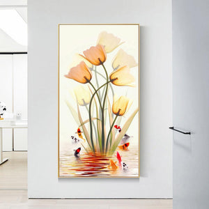 Fischblumen - voller runder Diamant - 45x85cm