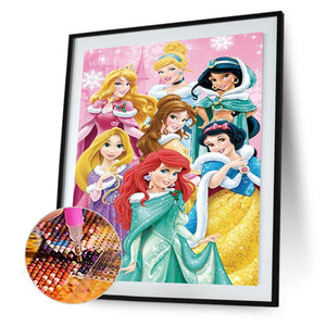 Kreuz-Ctitch Prinzessin - voller quadratischer Diamant - 40x50cm