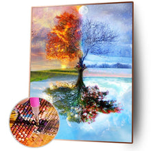 Lade das Bild in den Galerie-Viewer, Baum See Landschaft - voller quadratischer Diamant - 50x40cm
