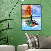 Lade das Bild in den Galerie-Viewer, Baum See Landschaft - voller quadratischer Diamant - 50x40cm
