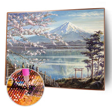 Lade das Bild in den Galerie-Viewer, Kirschblüten Landschaft - voller quadratischer Diamant - 50x40cm
