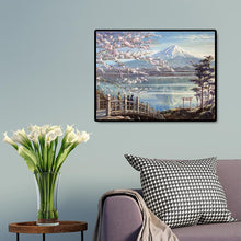 Lade das Bild in den Galerie-Viewer, Kirschblüten Landschaft - voller quadratischer Diamant - 50x40cm
