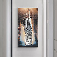 Lade das Bild in den Galerie-Viewer, Katze - voller runder Diamant - 45x85cm
