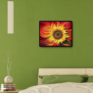 Begeisterte Sonnenblume - voller quadratischer Diamant - 50x40cm