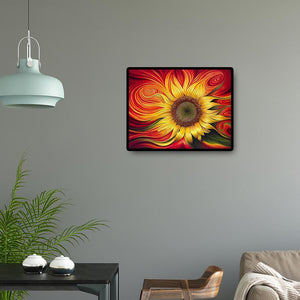 Begeisterte Sonnenblume - voller quadratischer Diamant - 50x40cm