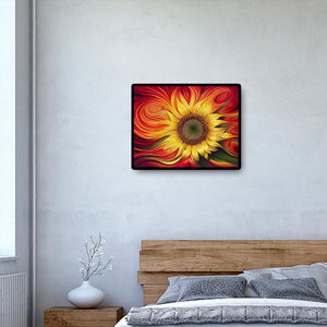 Begeisterte Sonnenblume - voller quadratischer Diamant - 50x40cm