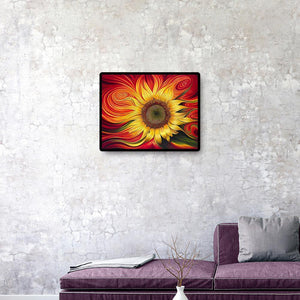 Begeisterte Sonnenblume - voller quadratischer Diamant - 50x40cm