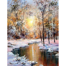 Lade das Bild in den Galerie-Viewer, Wintersonne - voller quadratischer Diamant - 40x50cm
