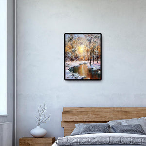 Wintersonne - voller quadratischer Diamant - 40x50cm