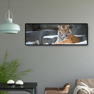 Tiger Tier Kind - voller runder Diamant - 80x30cm