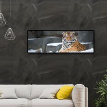 Lade das Bild in den Galerie-Viewer, Tiger Tier Kind - voller runder Diamant - 80x30cm
