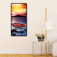 Lade das Bild in den Galerie-Viewer, Segelboot - voller runder Diamant - 40x80cm
