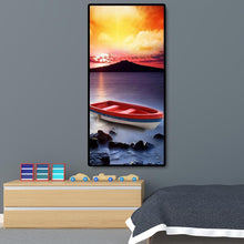 Lade das Bild in den Galerie-Viewer, Segelboot - voller runder Diamant - 40x80cm
