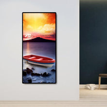 Lade das Bild in den Galerie-Viewer, Segelboot - voller runder Diamant - 40x80cm
