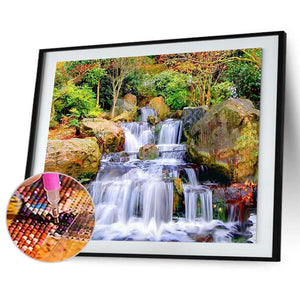 Wasserfall - voller quadratischer Diamant - 50x40cm