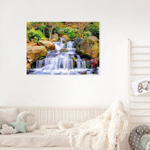 Wasserfall - voller quadratischer Diamant - 50x40cm