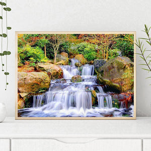 Wasserfall - voller quadratischer Diamant - 50x40cm