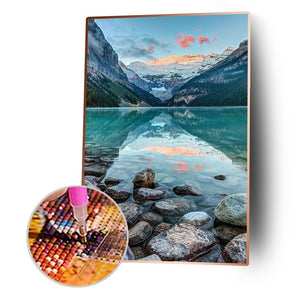 Klarer Fluss - voller runder Diamant - 30x40cm