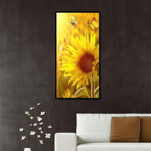 Sonnenblume - voller runder Diamant - 45x85cm