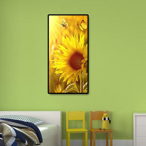 Sonnenblume - voller runder Diamant - 45x85cm