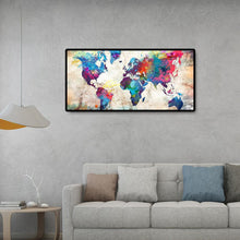 Lade das Bild in den Galerie-Viewer, Weltkarte - voller runder Diamant - 80x40cm
