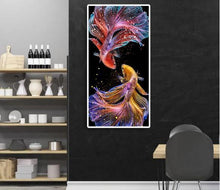 Lade das Bild in den Galerie-Viewer, Bunte Fische - voller runder Diamant - 45x85cm
