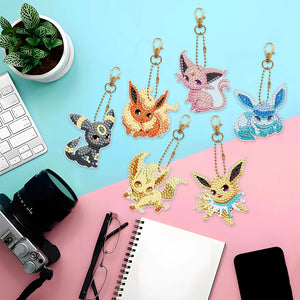 6pcs Anime Pokemon doppelseitig -DIY Craft Schlüsselanhänger