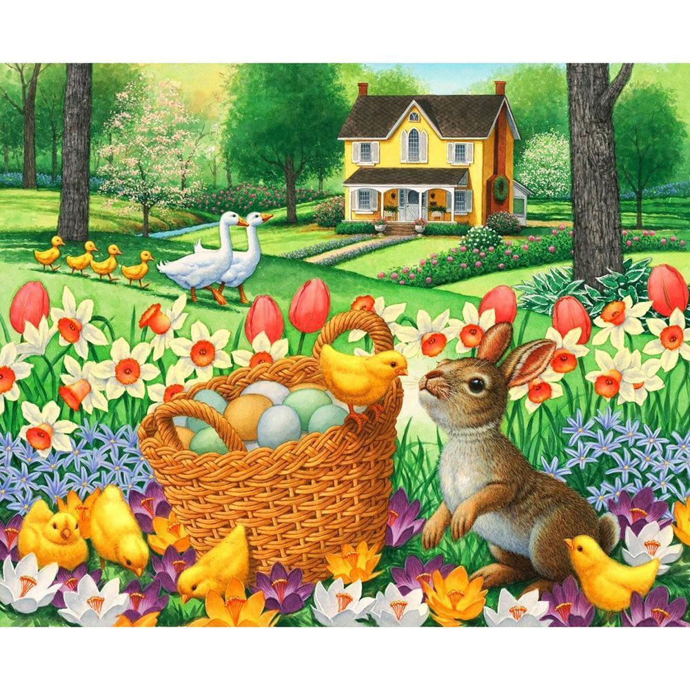 Landschaft - voller quadratischer Diamant - 50x40cm