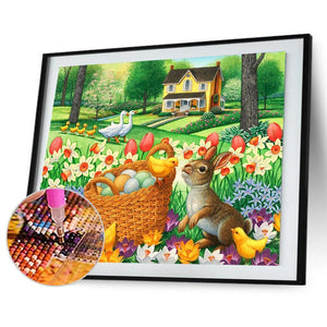 Landschaft - voller quadratischer Diamant - 50x40cm