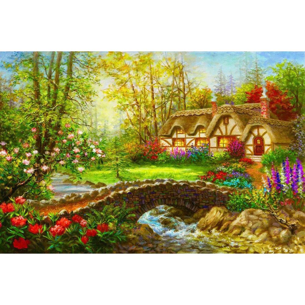 Landschaft - voller quadratischer Diamant - 50x40cm