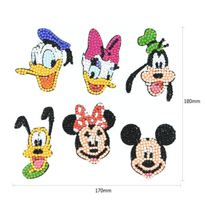 6pcs-Mickey Maus-Diy Handwerk Aufkleber