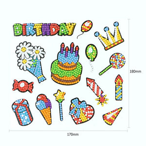 14pcs-Birthday Cake-Diy Handwerk Aufkleber