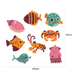 8pcs-Fish-Diy Handwerk Aufkleber