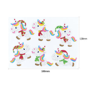 6pcs-Unicorn-Diy Handwerk Aufkleber