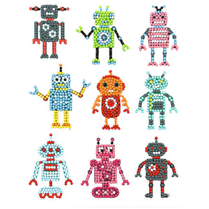 9pcs-Hyperactive Robot-Diy Handwerk Aufkleber