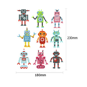 9pcs-Hyperactive Robot-Diy Handwerk Aufkleber