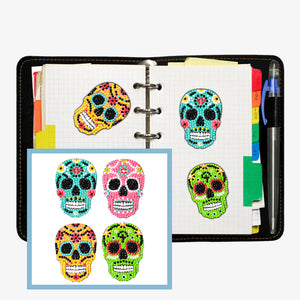 4pcs-Four Color Skull-Diy Handwerk Aufkleber