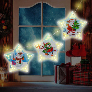 3pcs / set Diamant Malerei Weihnachtsbaum führte hängende Lichter