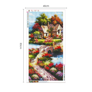 Landschaft - voller runder Diamant - 85x45cm