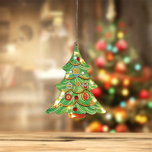 5D Weihnachten Diamant Malerei Hängeleuchte Festliche Strass Lampe Anhänger Kits