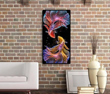 Lade das Bild in den Galerie-Viewer, Bunte Fische - voller runder Diamant - 45x85cm
