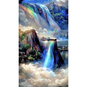 Traumhafter Regenbogen-Wasserfall-40x70CM