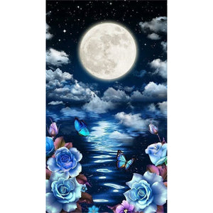 Mondlicht-Schmetterlings- Vollbild Diamond Painting-40x70cm
