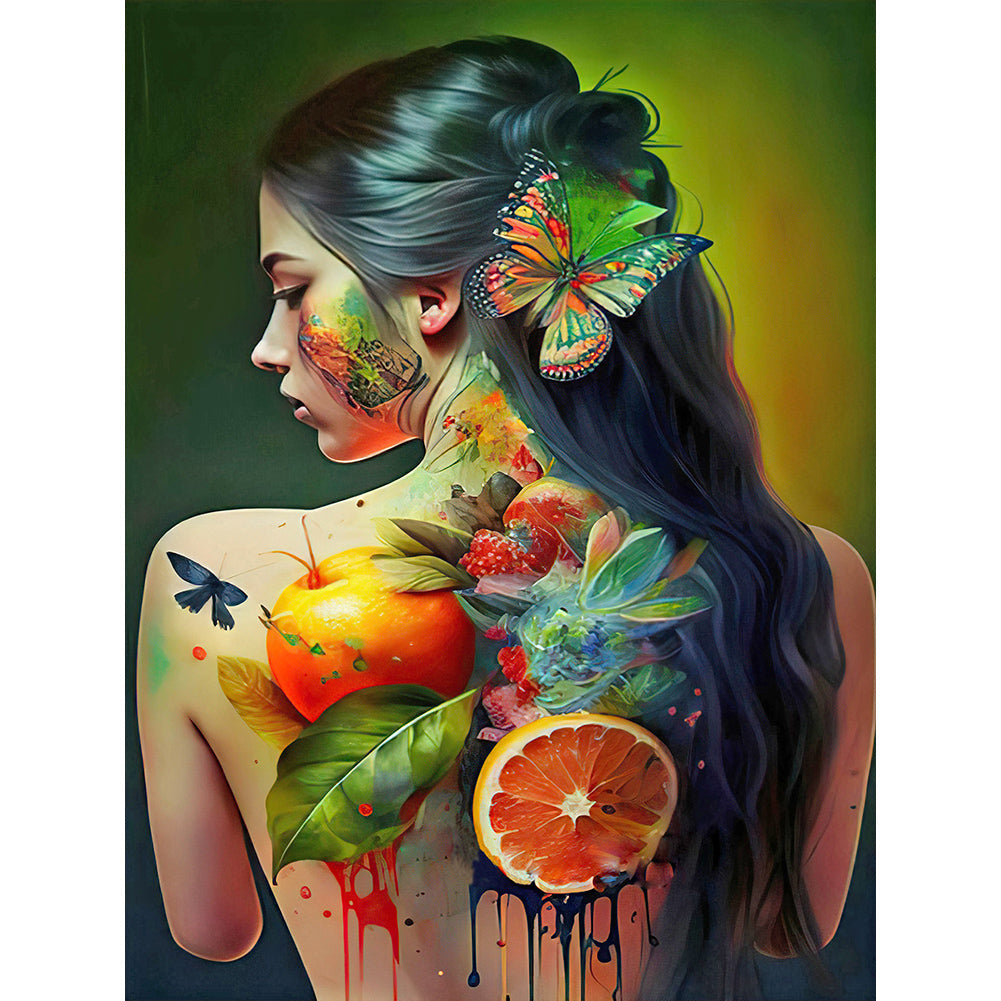 Tattoo Girl-VollerDiamond Painting-30x40cm