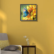 Lade das Bild in den Galerie-Viewer, Sonnenblumen Butterfly-Volle Diamond Painting-30x30cm
