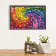 Lade das Bild in den Galerie-Viewer, Regenbogenstrudel-Blumenstrauch-Voller Diamond Painting-70x50cm-Large Size
