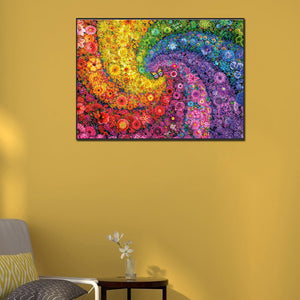 Regenbogenstrudel-Blumenstrauch-Square Diamond Painting-75x55cm